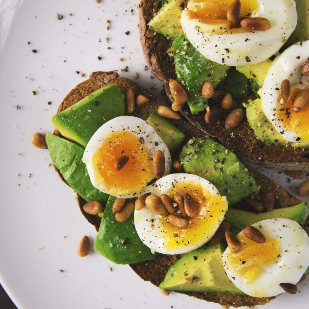 avocado and eggs on toast