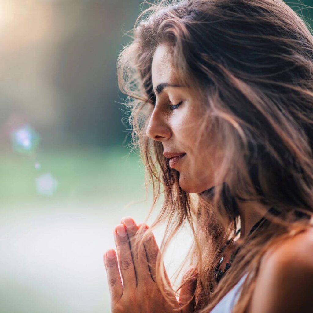 woman meditating