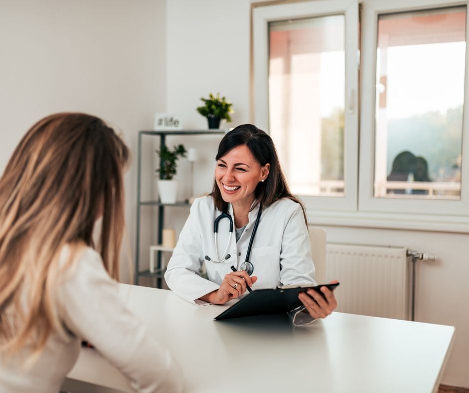 caring doctor with patient